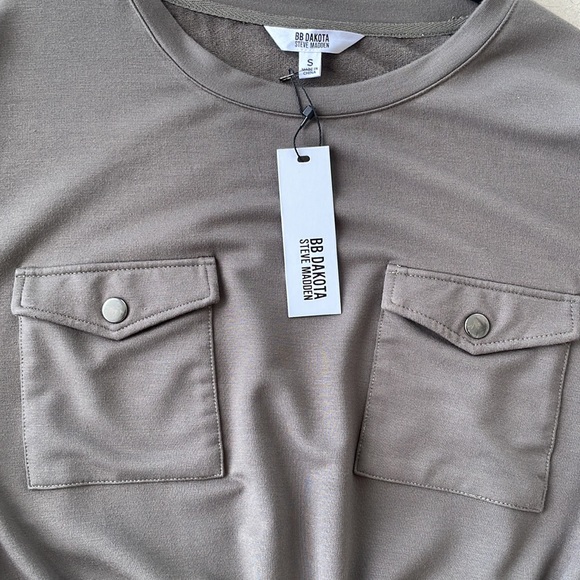 NWT BB DAKOTA LONG SLEEVE FRENCH TERRY MINIDRESS - Picture 2 of 7